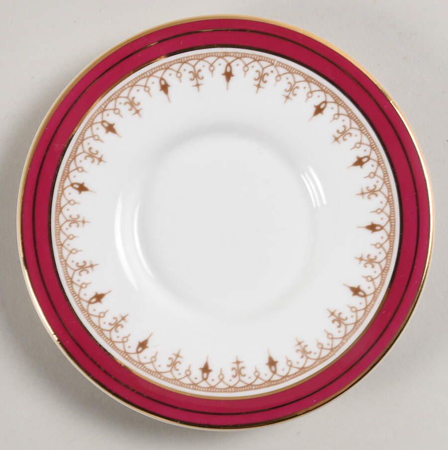 Durham Maroon (Smooth) Saucer for Demitasse Cup by John  Aynsley & Sons-1