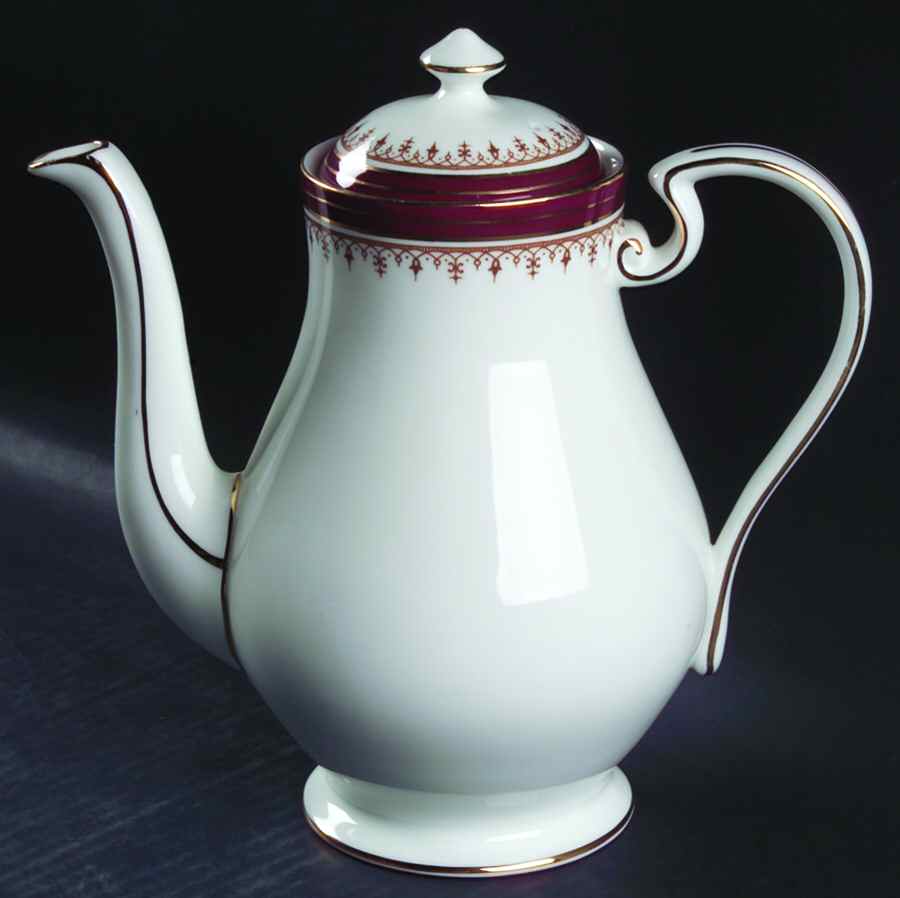 Durham Maroon (Smooth) Coffee Pot & Lid by John  Aynsley & Sons-1