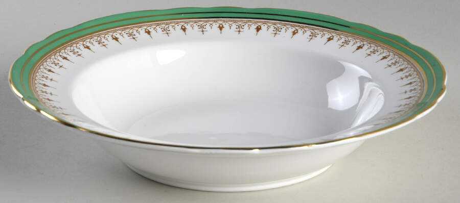 Durham Green Rim Soup Bowl by John  Aynsley & Sons-1