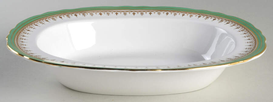 Durham Green 10" Oval Vegetable Bowl by John  Aynsley & Sons-1