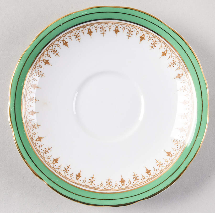 Durham Green Saucer for Footed Cup by John  Aynsley & Sons-1