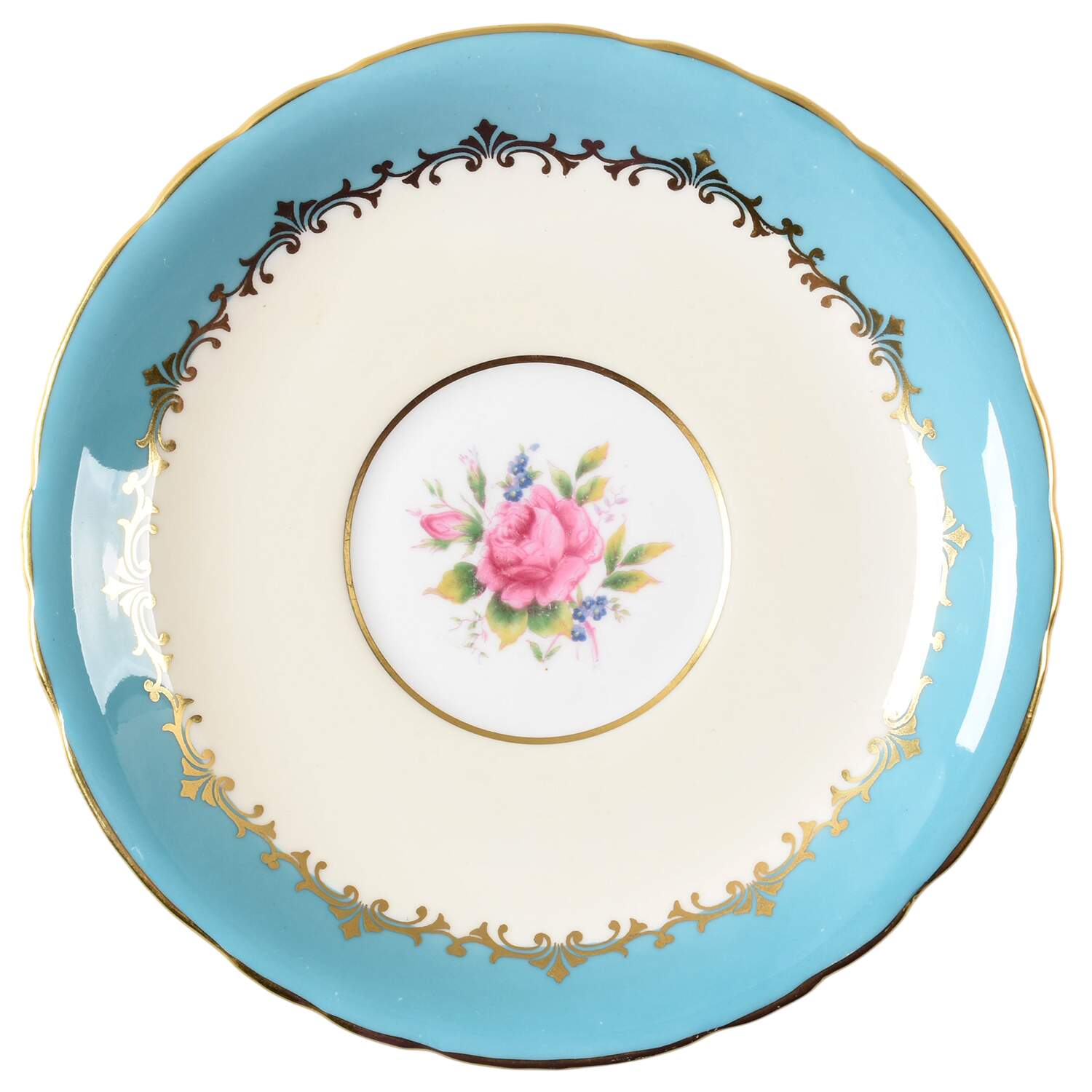 Eastbourne (Floral, Scalloped) Saucer for Cream Soup Bowl by John  Aynsley & Sons-1
