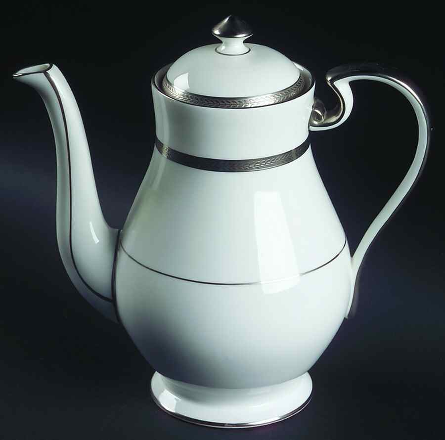 Elegance (Platinum Trim & Inner Verge) Coffee Pot & Lid by John  Aynsley & Sons-1