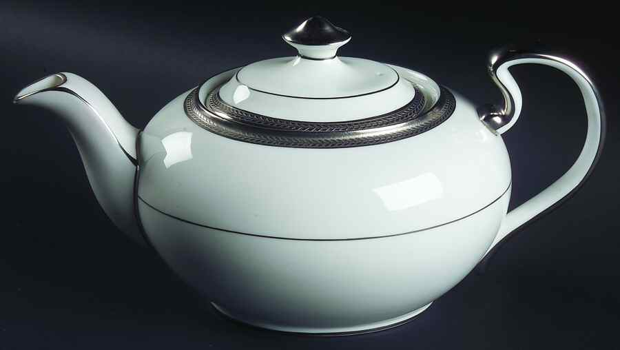 Elegance (Platinum Trim & Inner Verge) Teapot & Lid by John  Aynsley & Sons-1