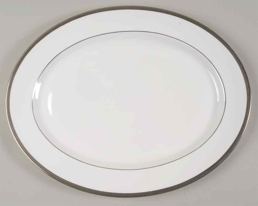 Elegance (Platinum Trim & Inner Verge) 15" Oval Serving Platter by John  Aynsley & Sons-1