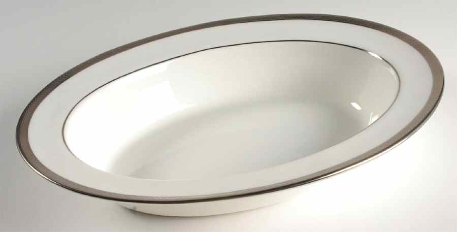 Elegance (Platinum Trim & Inner Verge) 10" Oval Vegetable Bowl by John  Aynsley & Sons-1