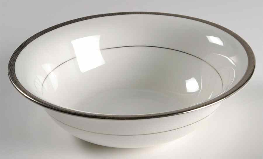 Elegance (Platinum Trim & Inner Verge) Round Vegetable/Salad Bowl by John  Aynsley & Sons-1