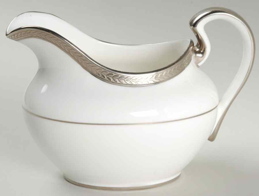 Elegance (Platinum Trim & Inner Verge) Creamer by John  Aynsley & Sons-1