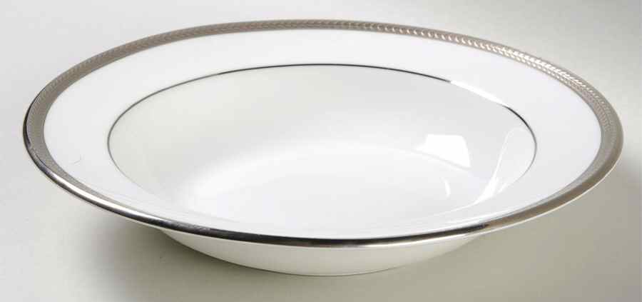 Elegance (Platinum Trim & Inner Verge) Rim Soup Bowl by John  Aynsley & Sons-1