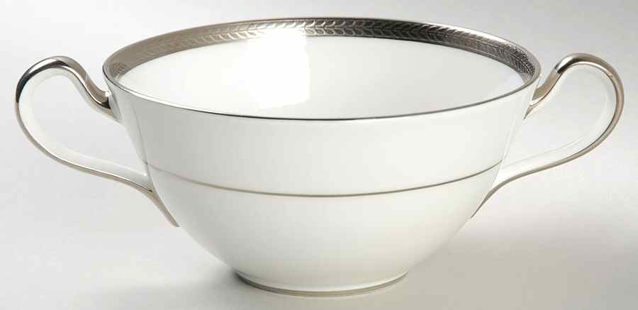 Elegance (Platinum Trim & Inner Verge) Flat Cream Soup Bowl by John  Aynsley & Sons-1