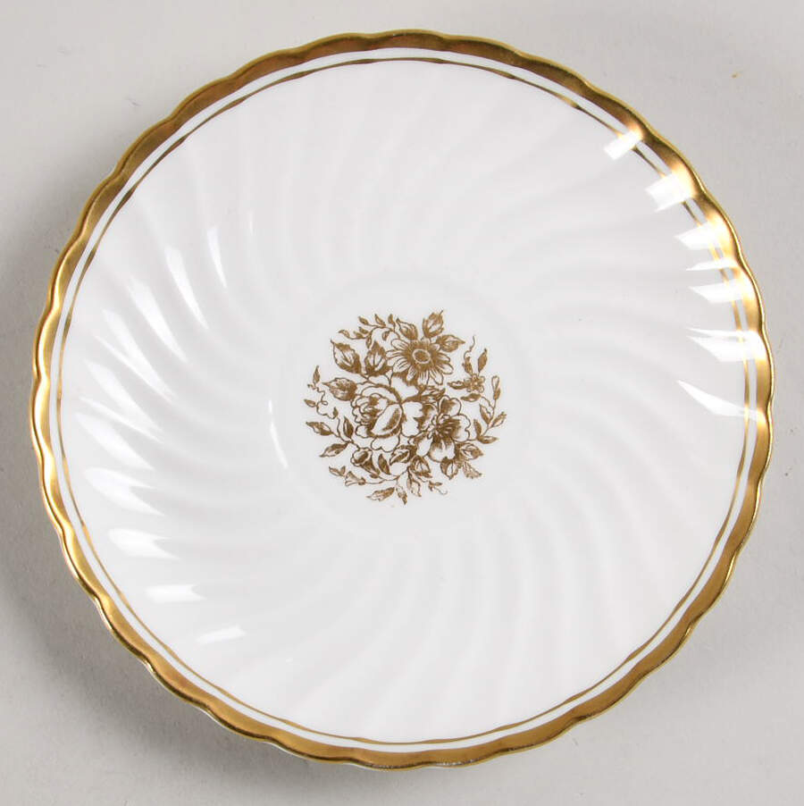 Elegance (Gold Floral & Gold Trim) Saucer by John  Aynsley & Sons-1