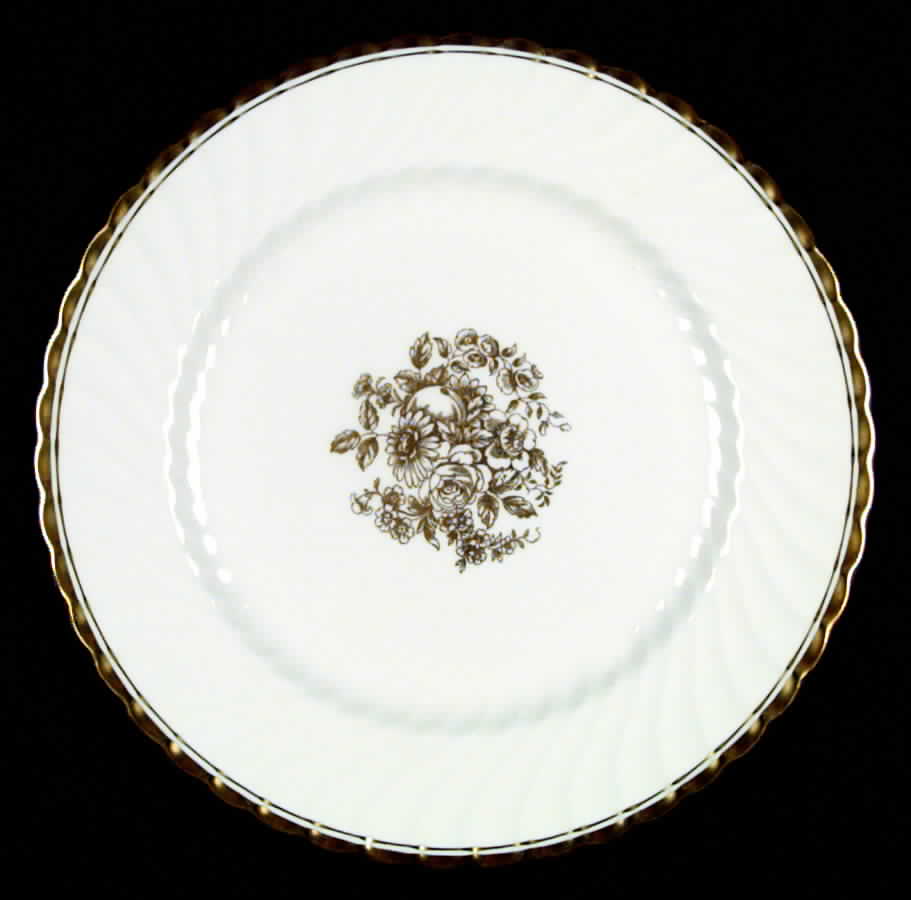Elegance (Gold Floral & Gold Trim) Dinner Plate by John  Aynsley & Sons-1