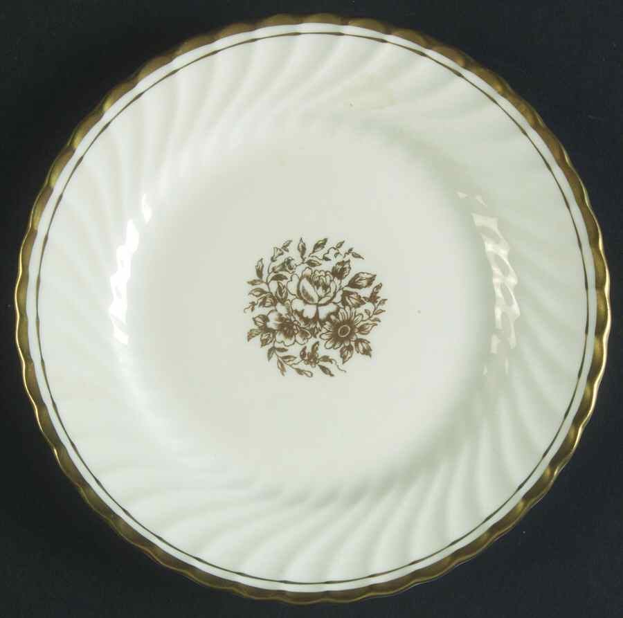 Elegance (Gold Floral & Gold Trim) Bread & Butter Plate by John  Aynsley & Sons-1