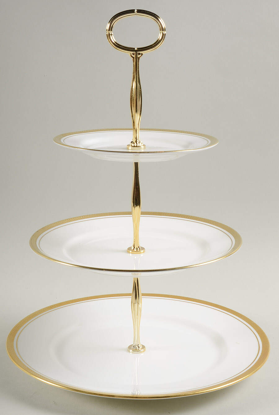 Elizabeth (Smooth) 13 7/8"-14 1/4" 3-Tiered Serving Tray(DP,SP,BB) HC by John  Aynsley & Sons-1