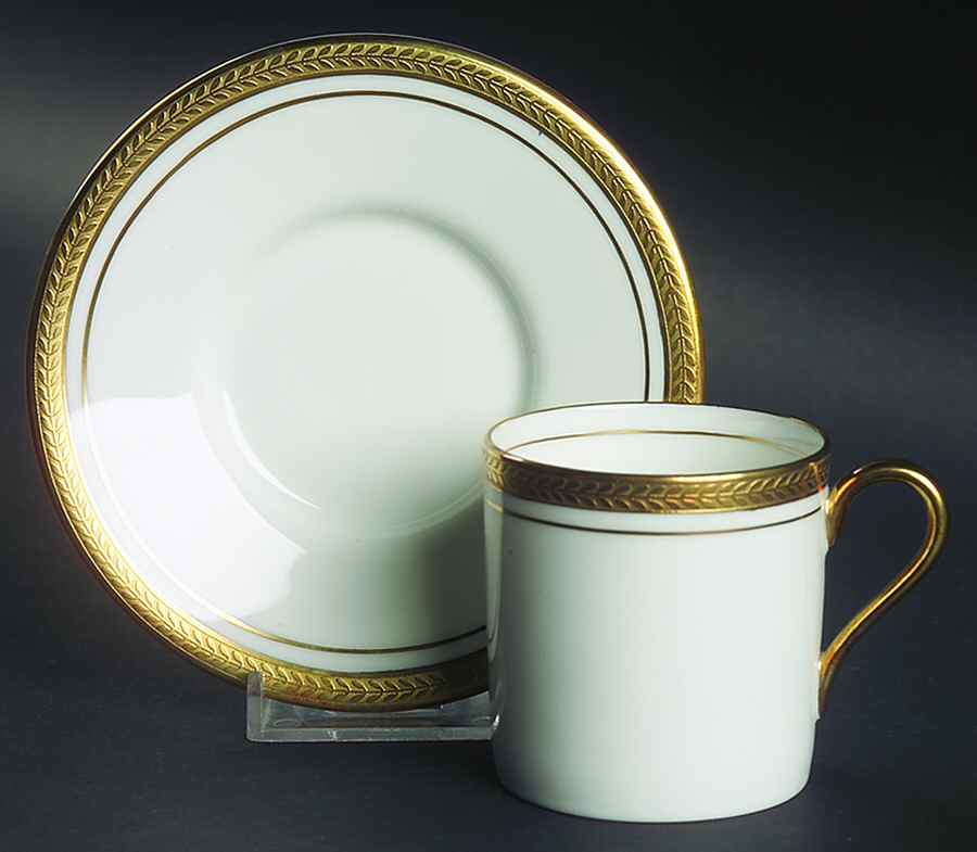 Elizabeth (Smooth) Flat Demitasse Cup & Saucer Set by John  Aynsley & Sons-1