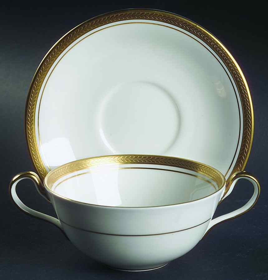 Elizabeth (Smooth) Flat Cream Soup Bowl & Saucer Set by John  Aynsley & Sons-1