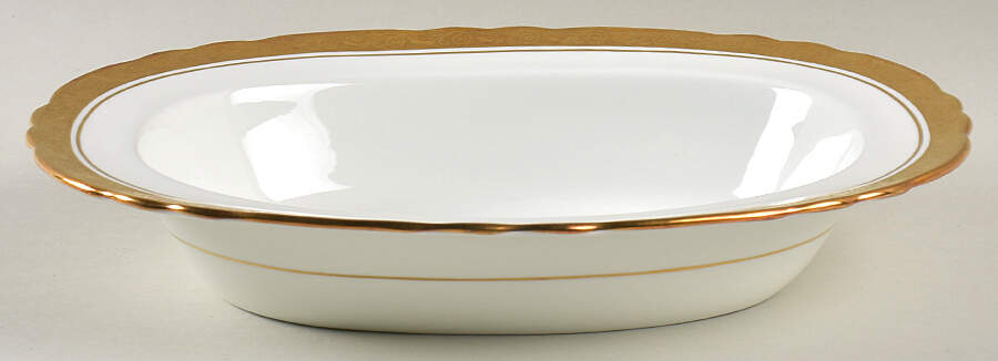 Elizabeth (Scalloped, Pin Line) 10" Oval Vegetable Bowl by John  Aynsley & Sons-1