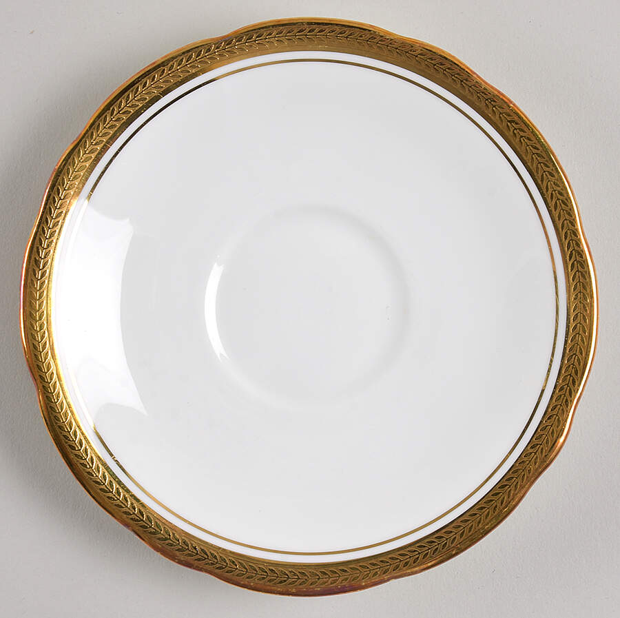 Elizabeth (Scalloped, Pin Line) Saucer for Footed Cup by John  Aynsley & Sons-1