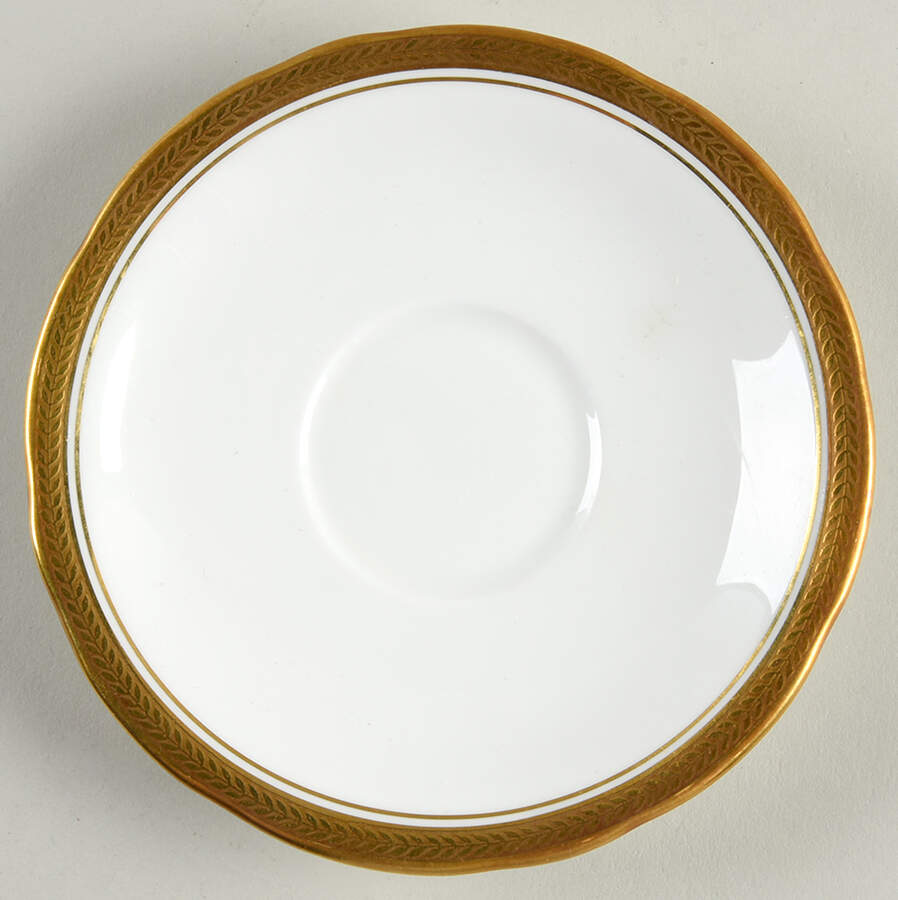 Elizabeth (Scalloped, Pin Line) Saucer for Footed Cup by John  Aynsley & Sons-1