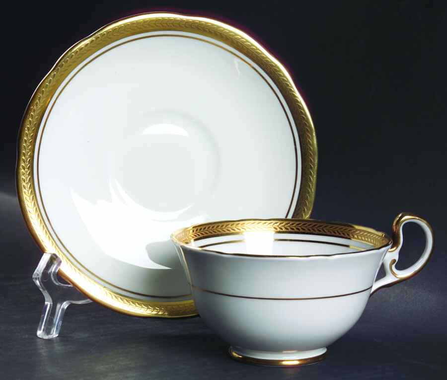 Elizabeth (Scalloped, Pin Line) Footed Cup & Saucer Set by John  Aynsley & Sons-1