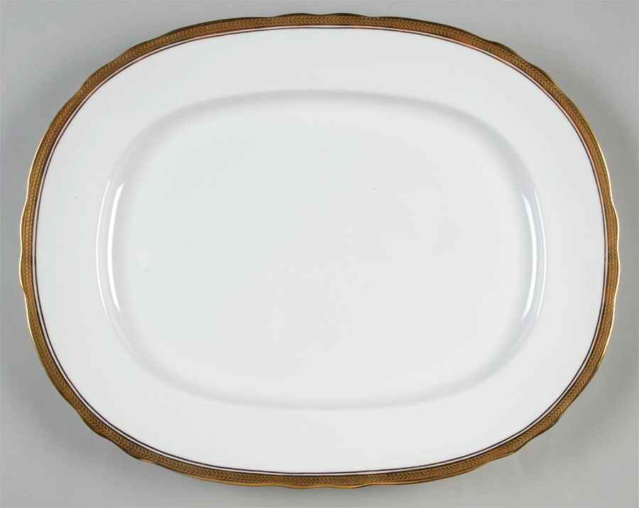 Elizabeth (Scalloped, Pin Line) 15" Oval Serving Platter by John  Aynsley & Sons-1