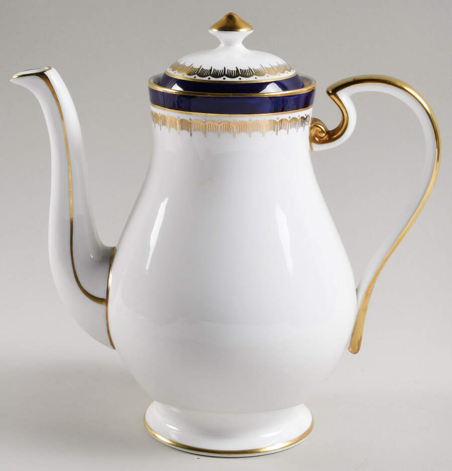 Embassy Cobalt Blue (Smooth) Coffee Pot & Lid by John  Aynsley & Sons-1