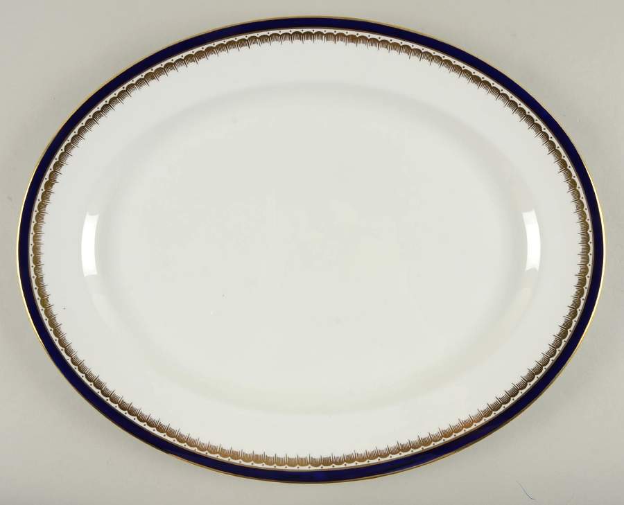 Embassy Cobalt Blue (Smooth) 15" Oval Serving Platter by John  Aynsley & Sons-1