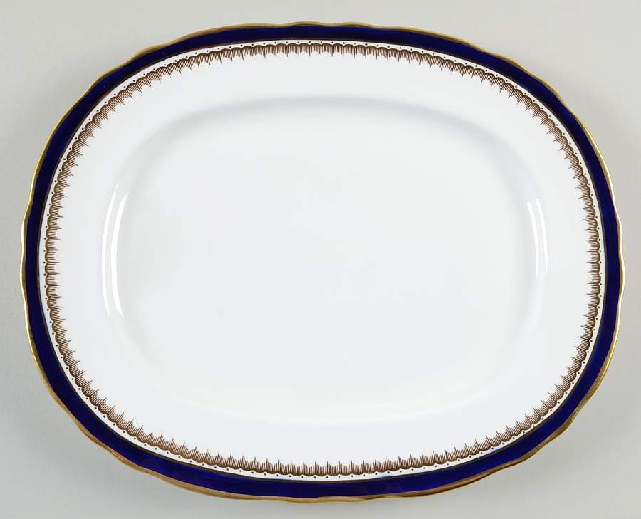 Embassy Cobalt Blue (Smooth) 13" Oval Serving Platter by John  Aynsley & Sons-1