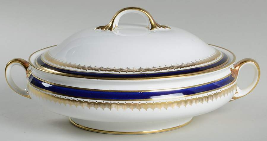 Embassy Cobalt Blue (Smooth) Round Covered Vegetable by John  Aynsley & Sons-1