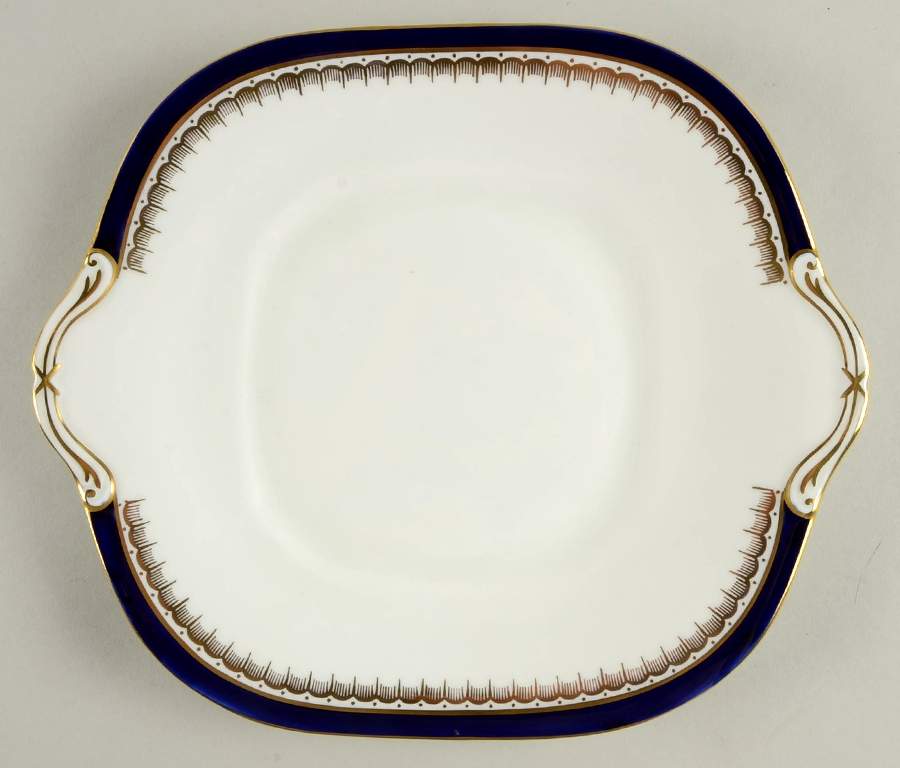 Embassy Cobalt Blue (Smooth) Handled Cake Plate by John  Aynsley & Sons-1