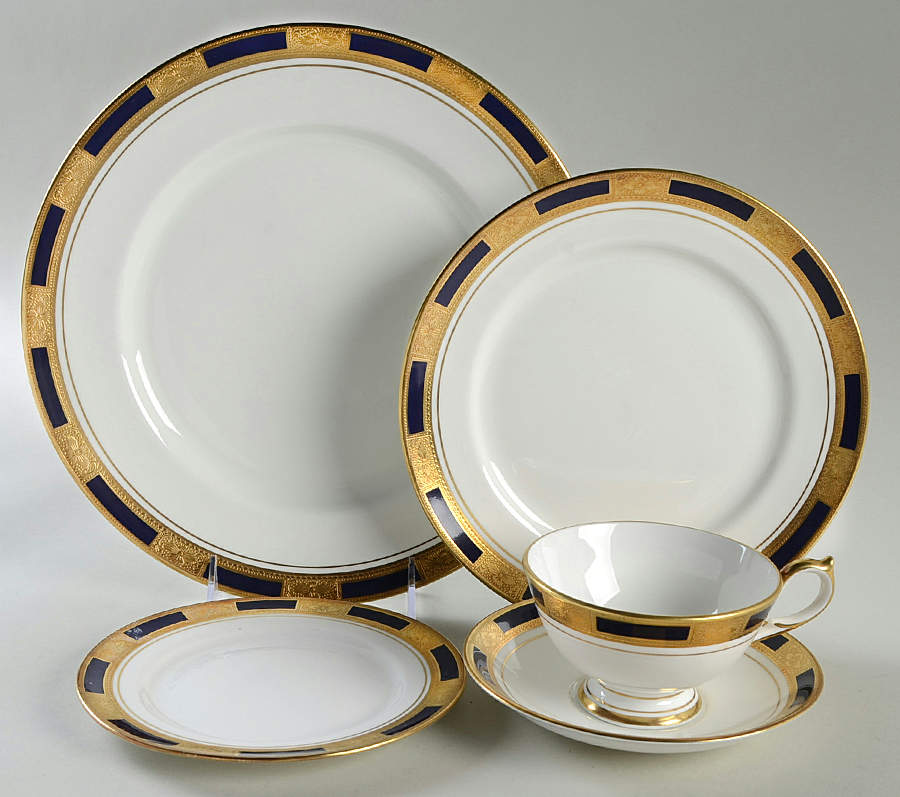 Empress Cobalt 5 Piece Place Setting by John  Aynsley & Sons-1