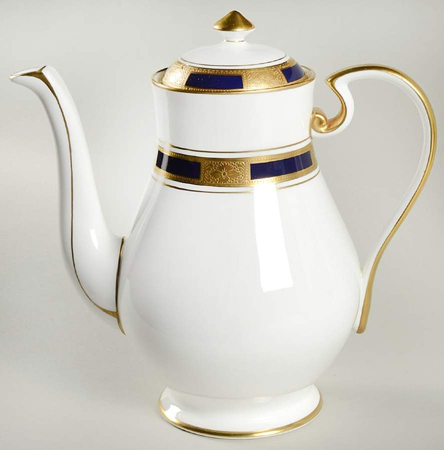 Empress Cobalt Coffee Pot & Lid by John  Aynsley & Sons-1