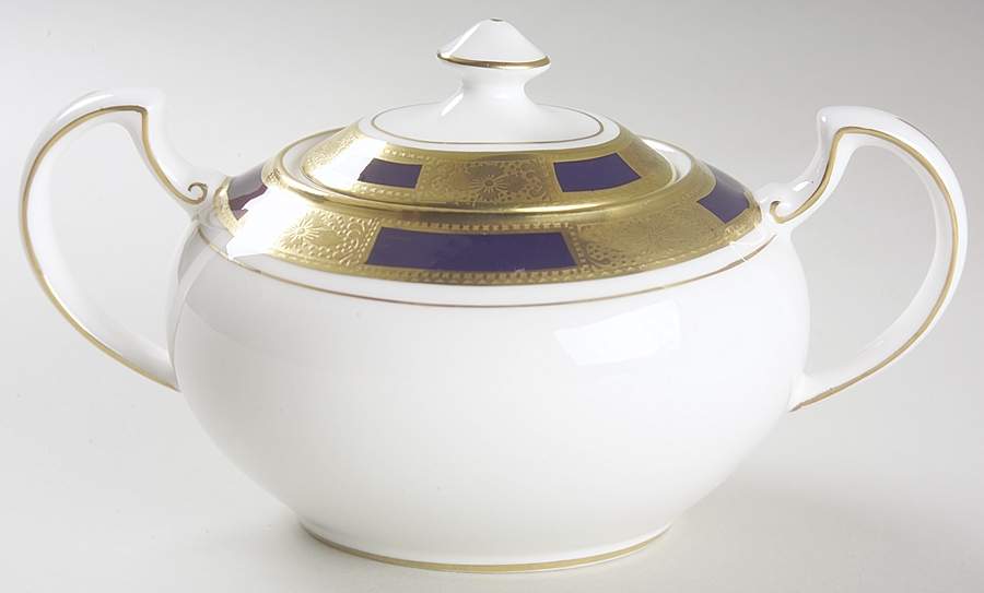 Empress Cobalt Sugar Bowl & Lid by John  Aynsley & Sons-1