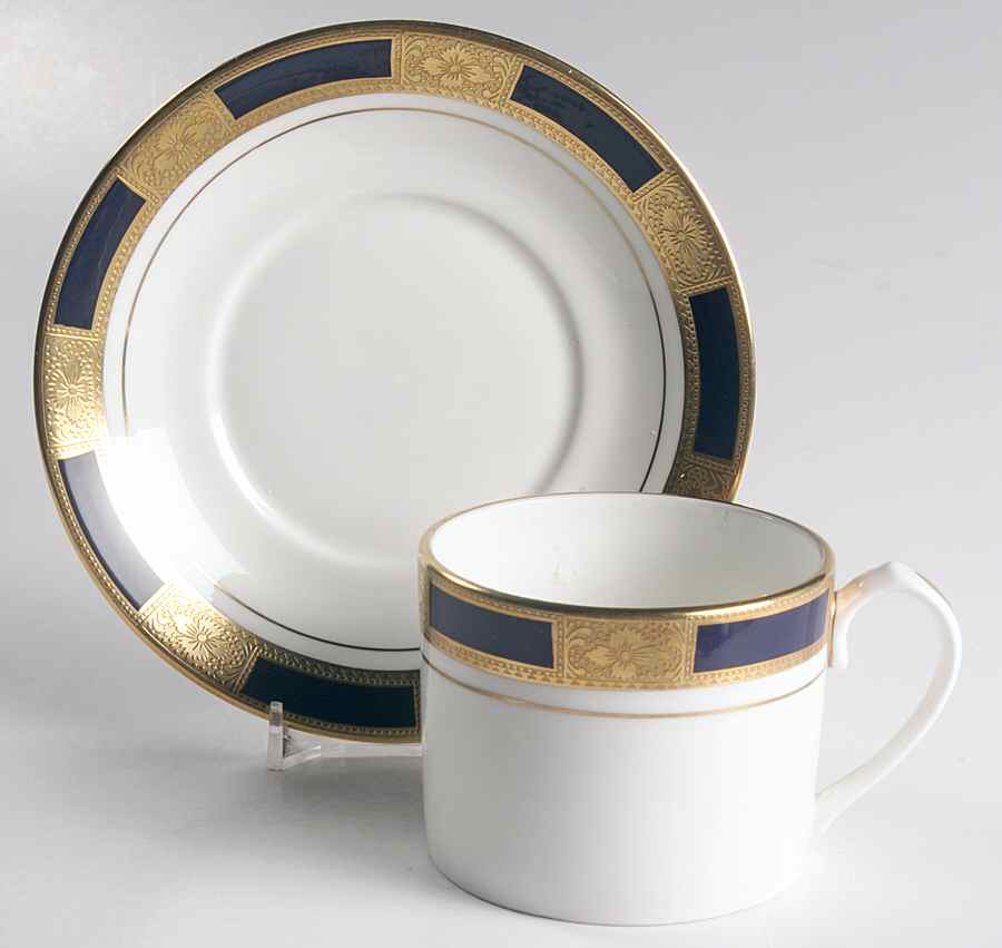 Empress Cobalt Flat Cup & Saucer Set by John  Aynsley & Sons-1