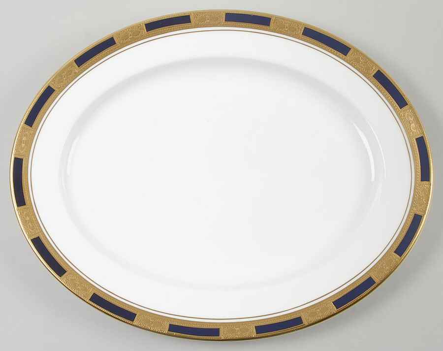 Empress Cobalt 14" Oval Serving Platter by John  Aynsley & Sons-1