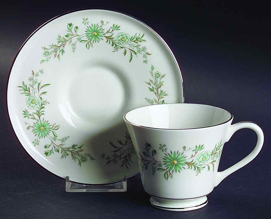 Emerald Isle Footed Cup & Saucer Set by John  Aynsley & Sons-1