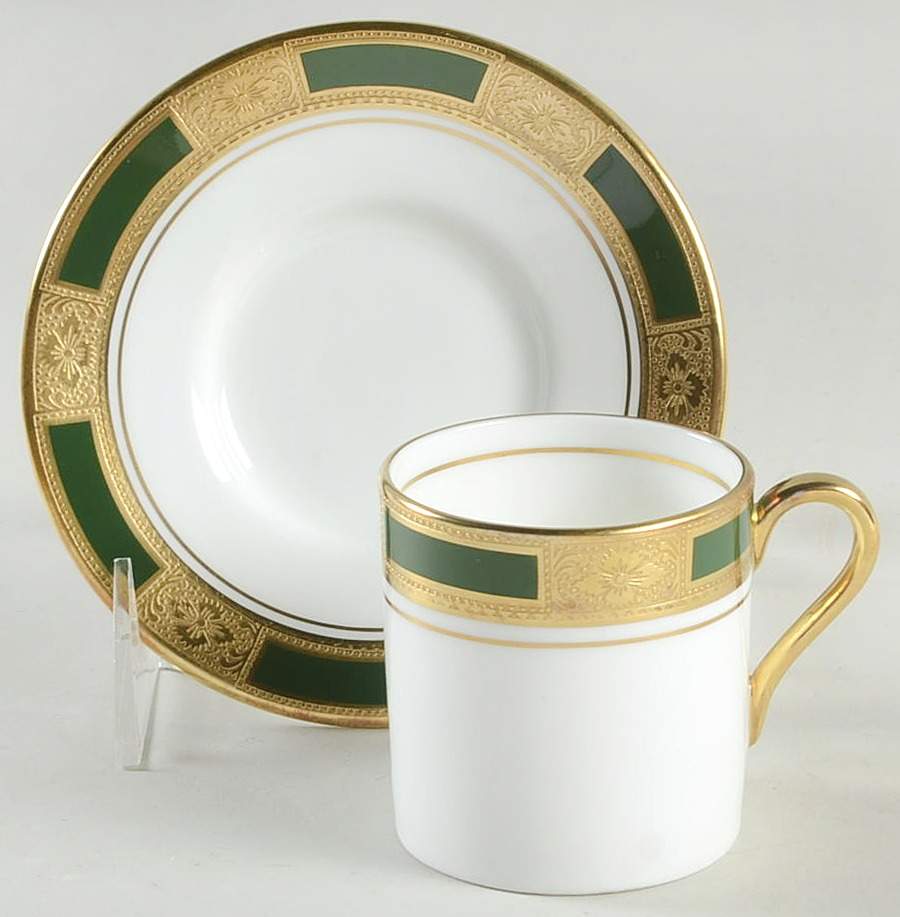 Empress Laurel Flat Demitasse Cup & Saucer Set by John  Aynsley & Sons-1