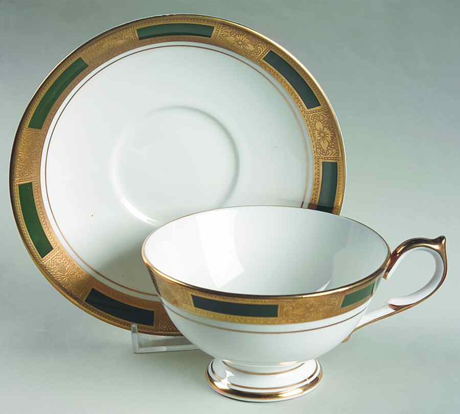 Empress Laurel Footed Cup & Saucer Set by John  Aynsley & Sons-1