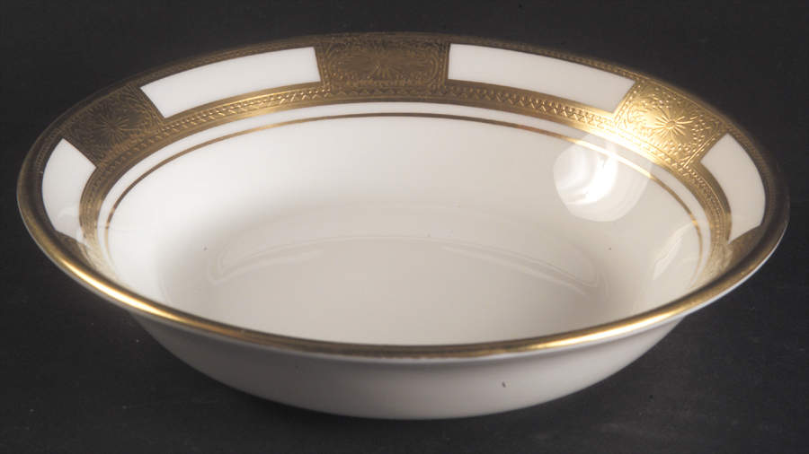 Empress White (Gold Encrusted, Smooth Or Scalloped) Fruit/Dessert (Sauce) Bowl by John  Aynsley & Sons-1