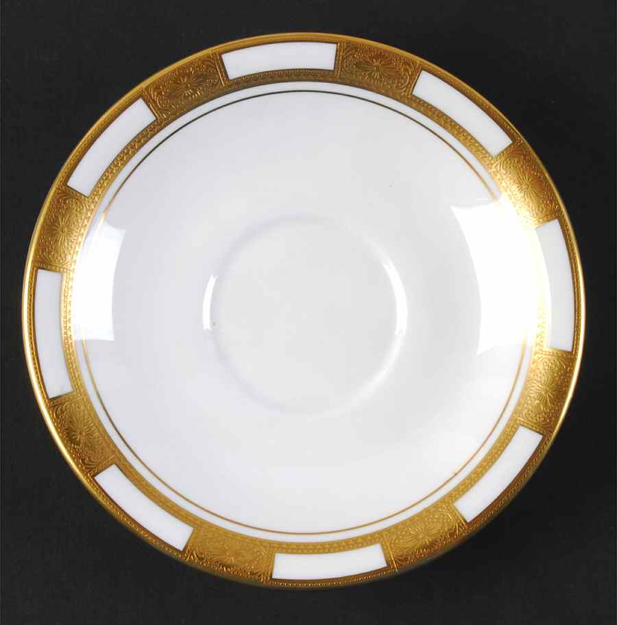 Empress White (Gold Encrusted, Smooth Or Scalloped) Saucer for Cream Soup Bowl by John  Aynsley & Sons-1