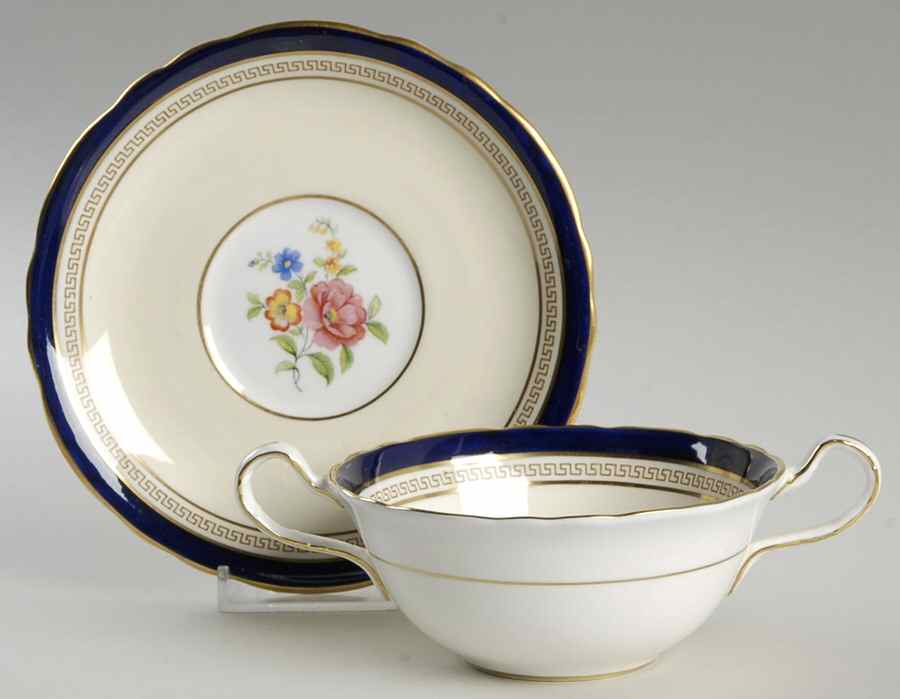 Eskdale Flat Cream Soup Bowl & Saucer Set by John  Aynsley & Sons-1