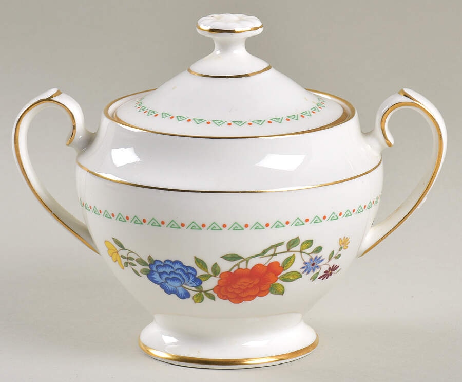 Famille Rose Sugar Bowl & Lid by John  Aynsley & Sons-1