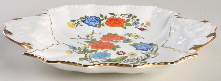 Famille Rose 10" Handled Square Tray by John  Aynsley & Sons-1