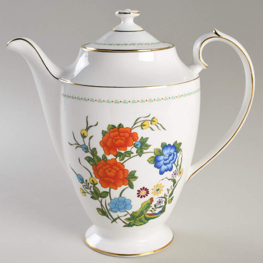 Famille Rose Coffee Pot & Lid by John  Aynsley & Sons-1