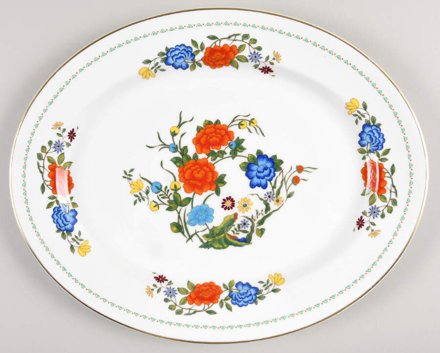Famille Rose 13" Oval Serving Platter by John  Aynsley & Sons-1