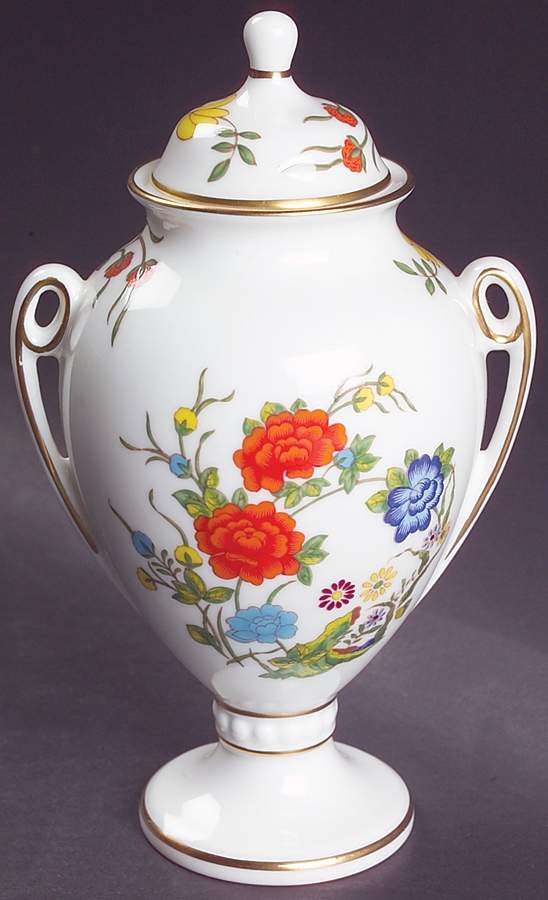 Famille Rose Small Portland Vase & Lid by John  Aynsley & Sons-1