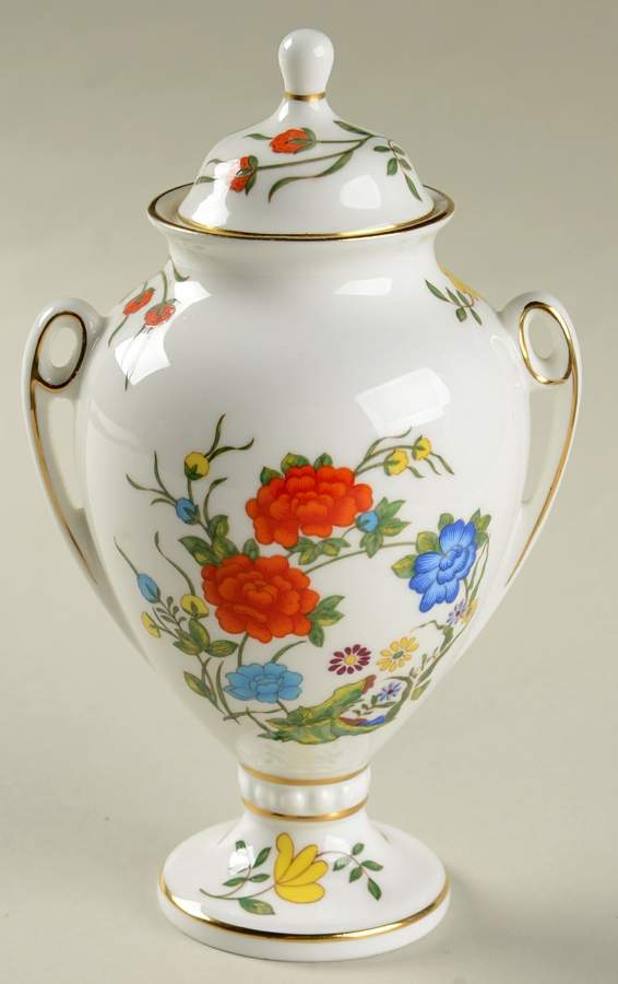 Famille Rose 5" Urn with Lid by John  Aynsley & Sons-1