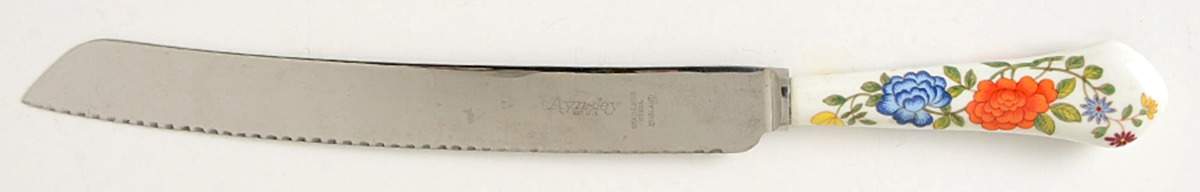 Famille Rose Wedding Cake Knife with Stainless Blade by John  Aynsley & Sons-1