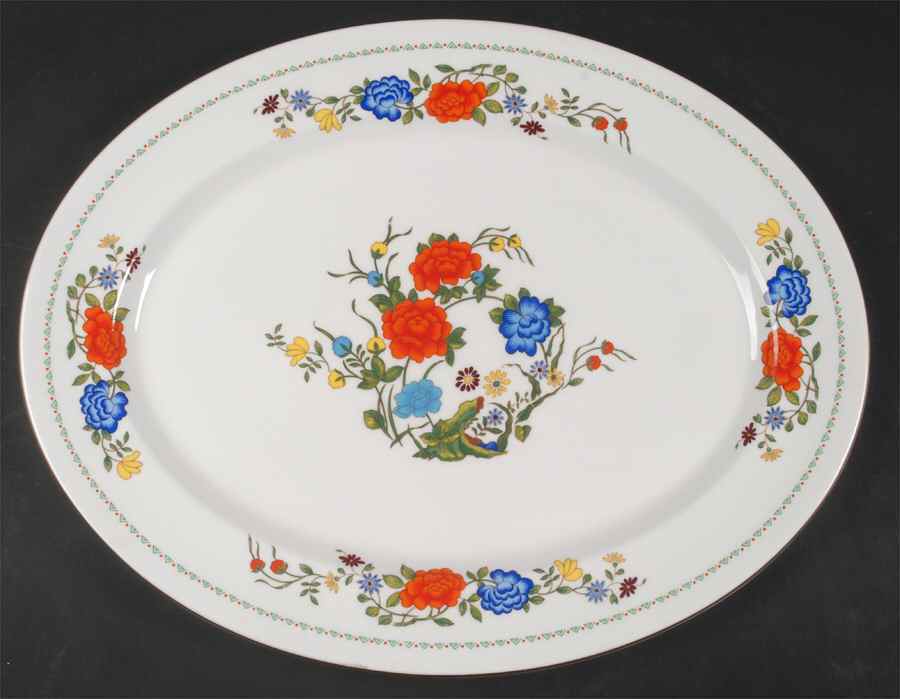 Famille Rose 15" Oval Serving Platter by John  Aynsley & Sons-1