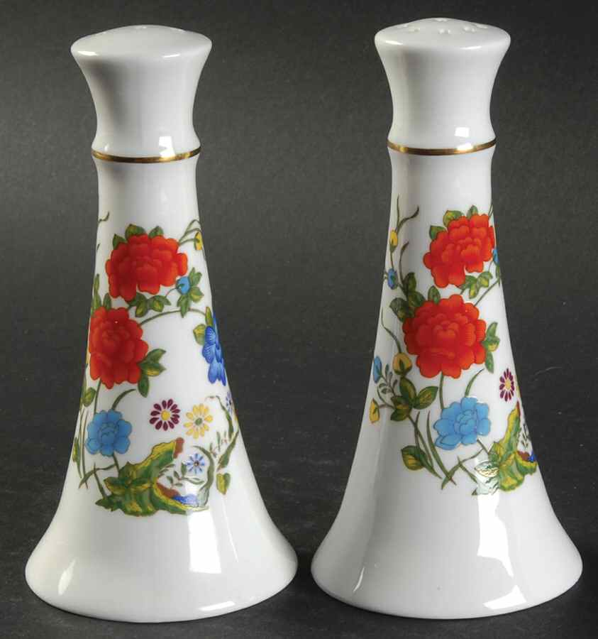 Famille Rose Salt & Pepper Set by John  Aynsley & Sons-1